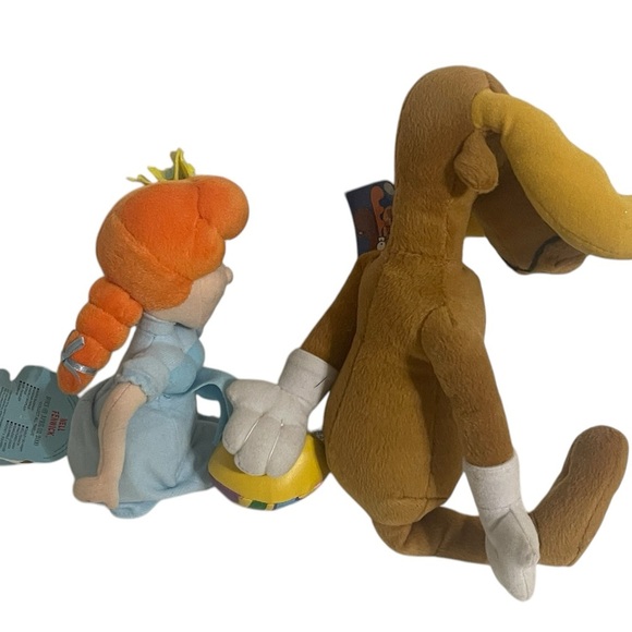 Rocky and Bullwinkle Nell Fenwick and Bullwinkle Small Plush Figure Lot Of 2 - Picture 9 of 14